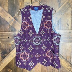 Pendleton Purple Navajo Wool Fitted Vest Women’s XL